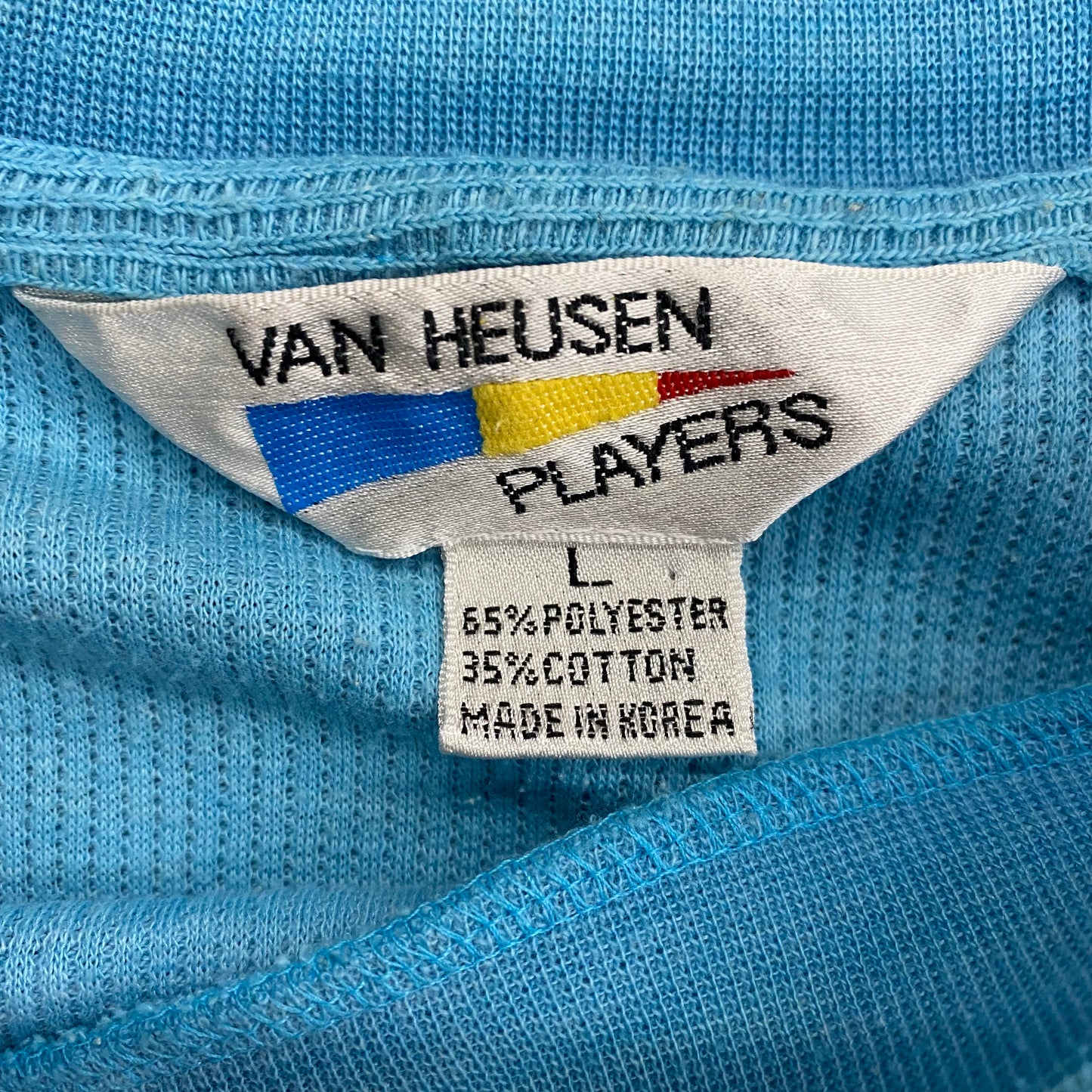 Vintage 1980s Van Heusen Players Light Blue Pocket Tee - Size Large