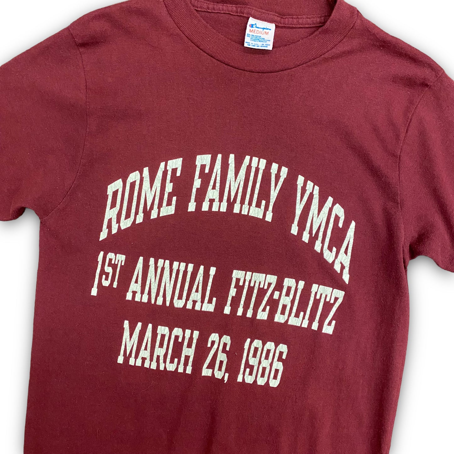 Vintage Champion 1986 Rome Family YMCA Tee - Size Medium