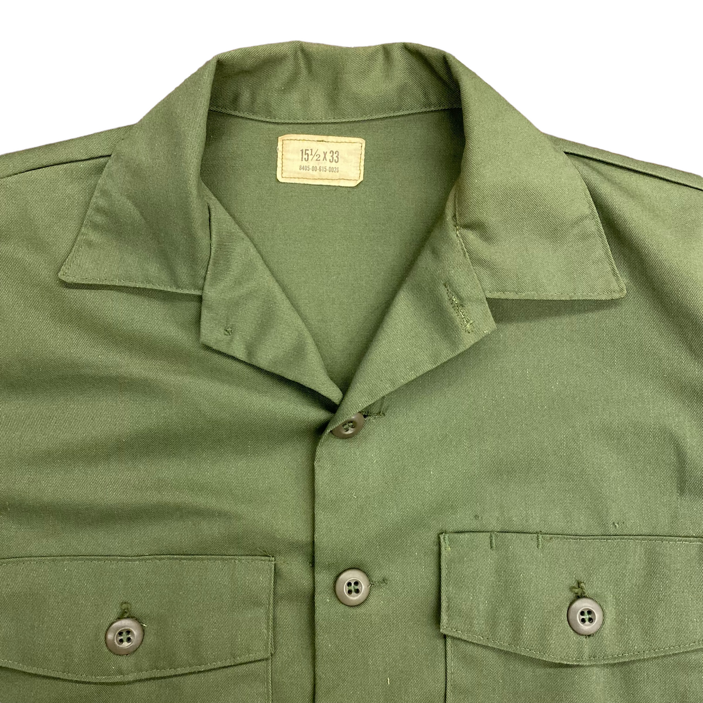 Vintage Military Issue Green Button Up - Size Medium/Large
