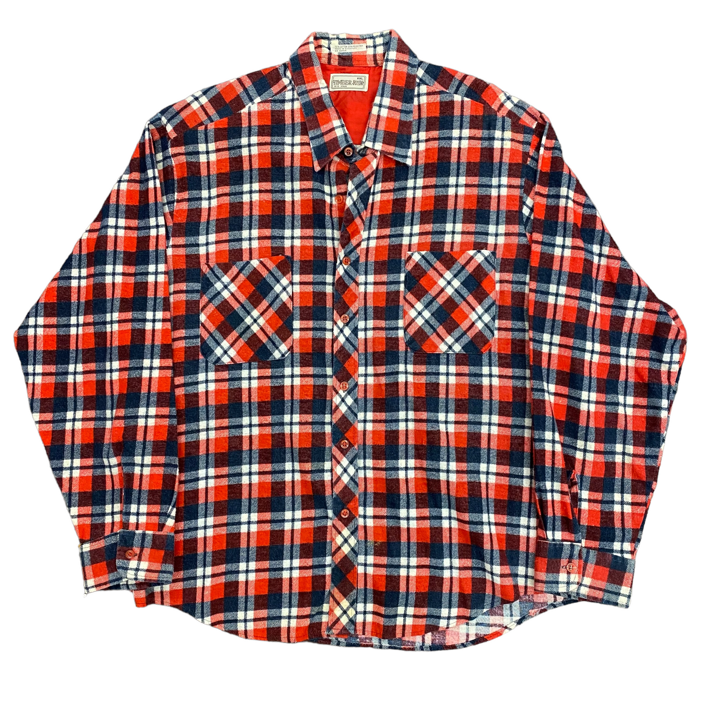 90s Vintage Timber Run Red/Blue Flannel Shirt - Size XXL