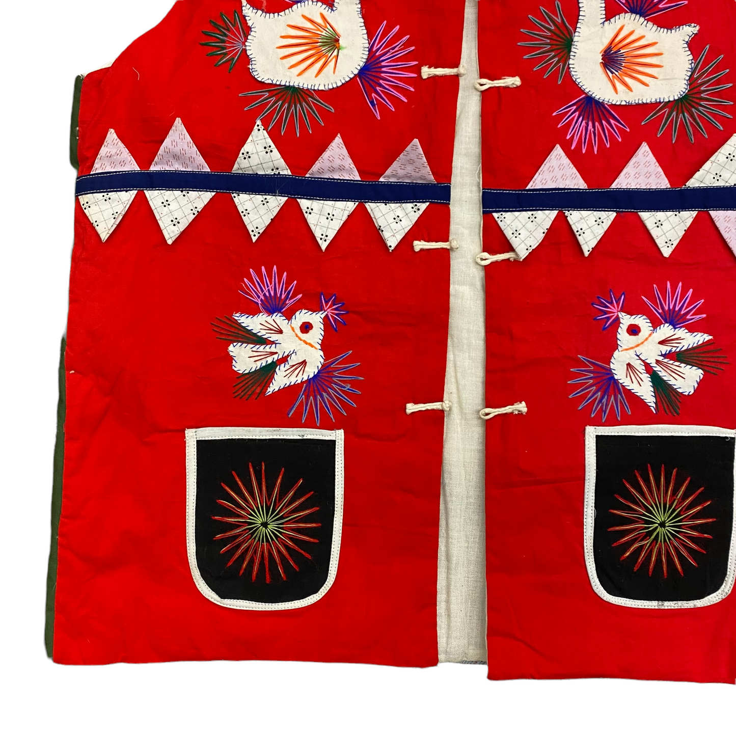 Vintage Handmade Folk Art Vest - Size Medium
