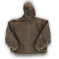 Y2K Carhartt J141 Brown Oversized Hooded Duck Jacket - Size XXL (Tagged XXXXL)