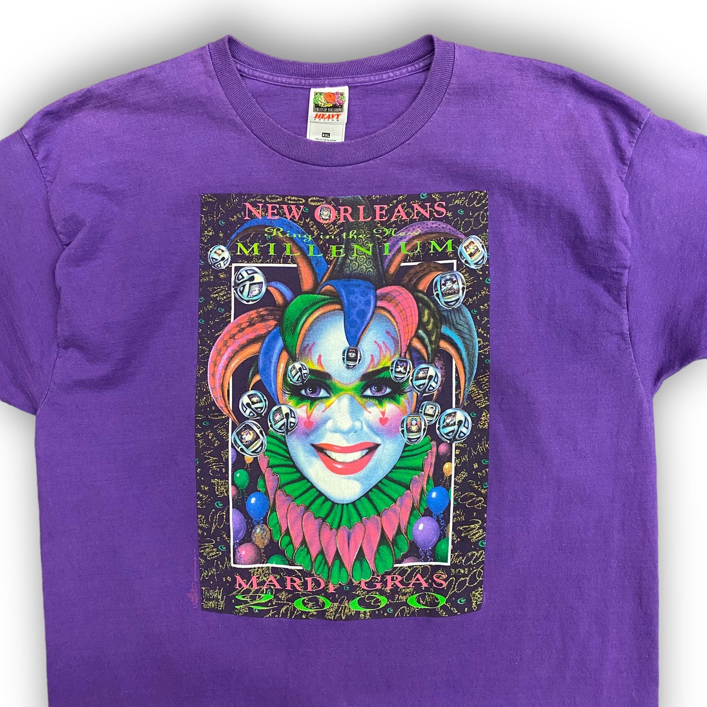 2000 New Orleans "Ring in the New Millennium" Mardi Gras Purple Tee - Size XXL (Fits XL)