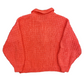 Vintage Hand-knit Coral Half Button Sweater - Size Large