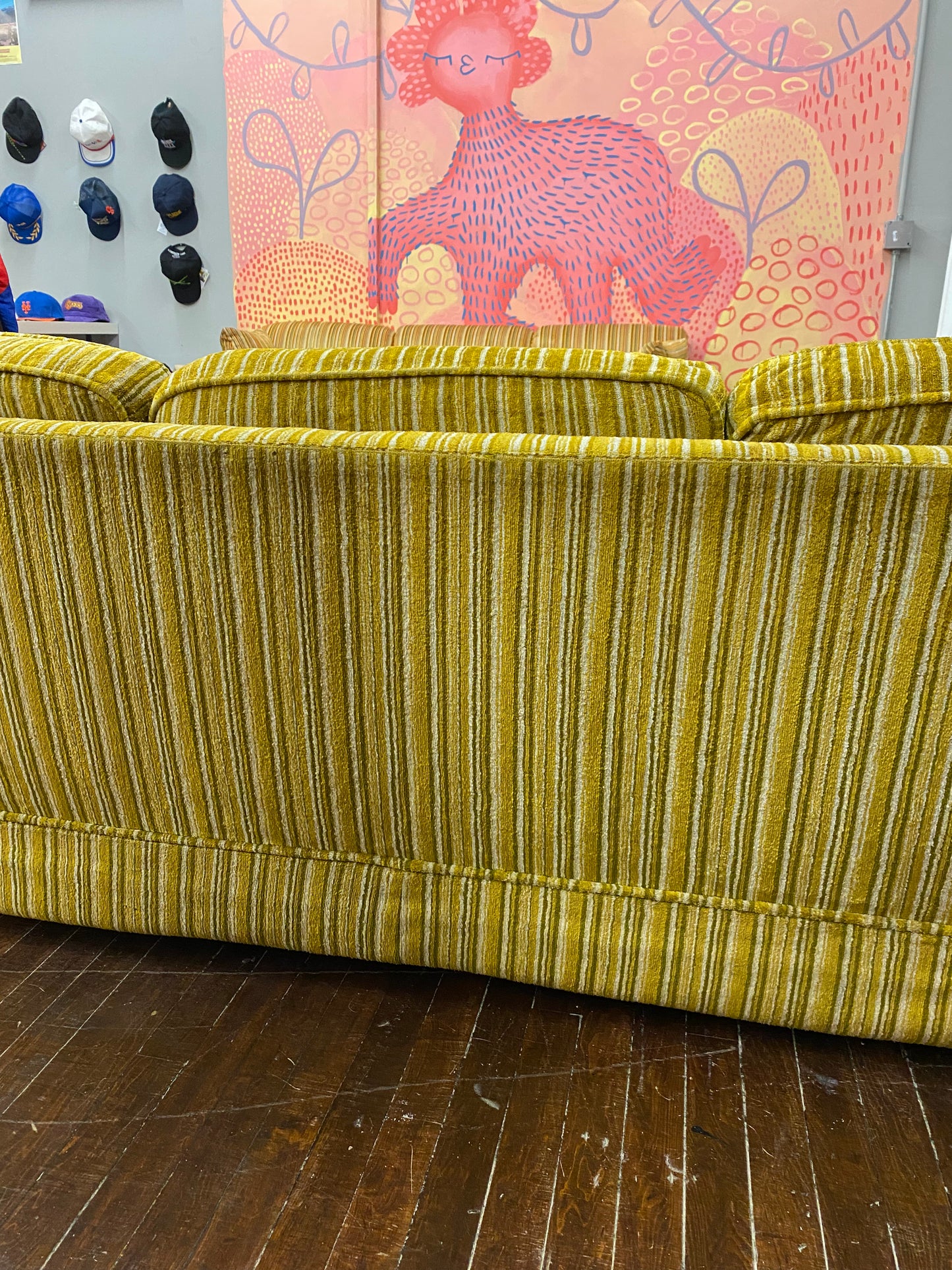 Vintage 1970s Dwyer’s Brothers Yellow Velour Sofa