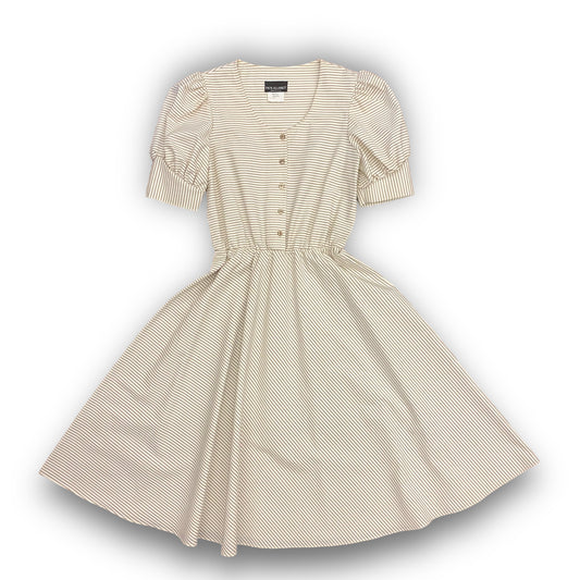 1980s PK's Closet Cotton Striped Dress - Size 10