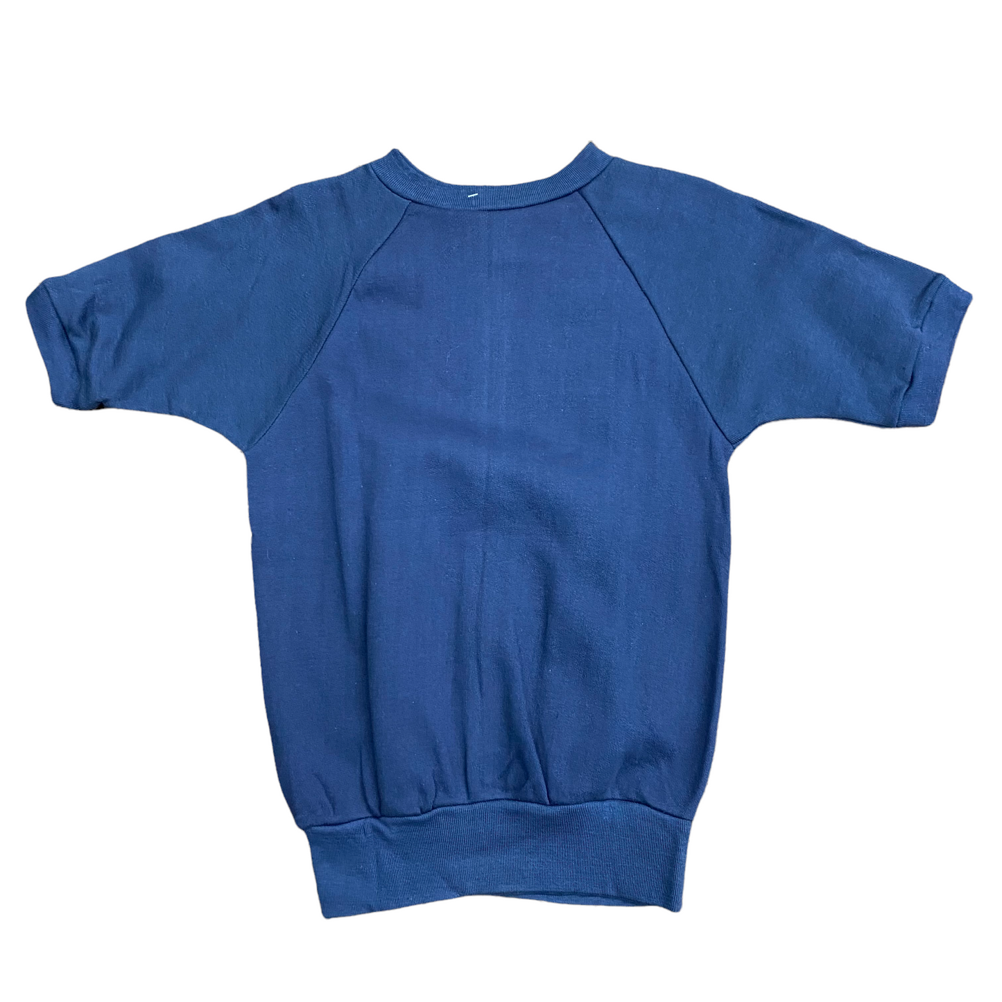 Vintage 1970s Short Sleeve Crewneck Navy Colored Sweatshirt - Size Medium