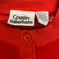 90s Country Suburbans Red Velour Henley - Size Medium