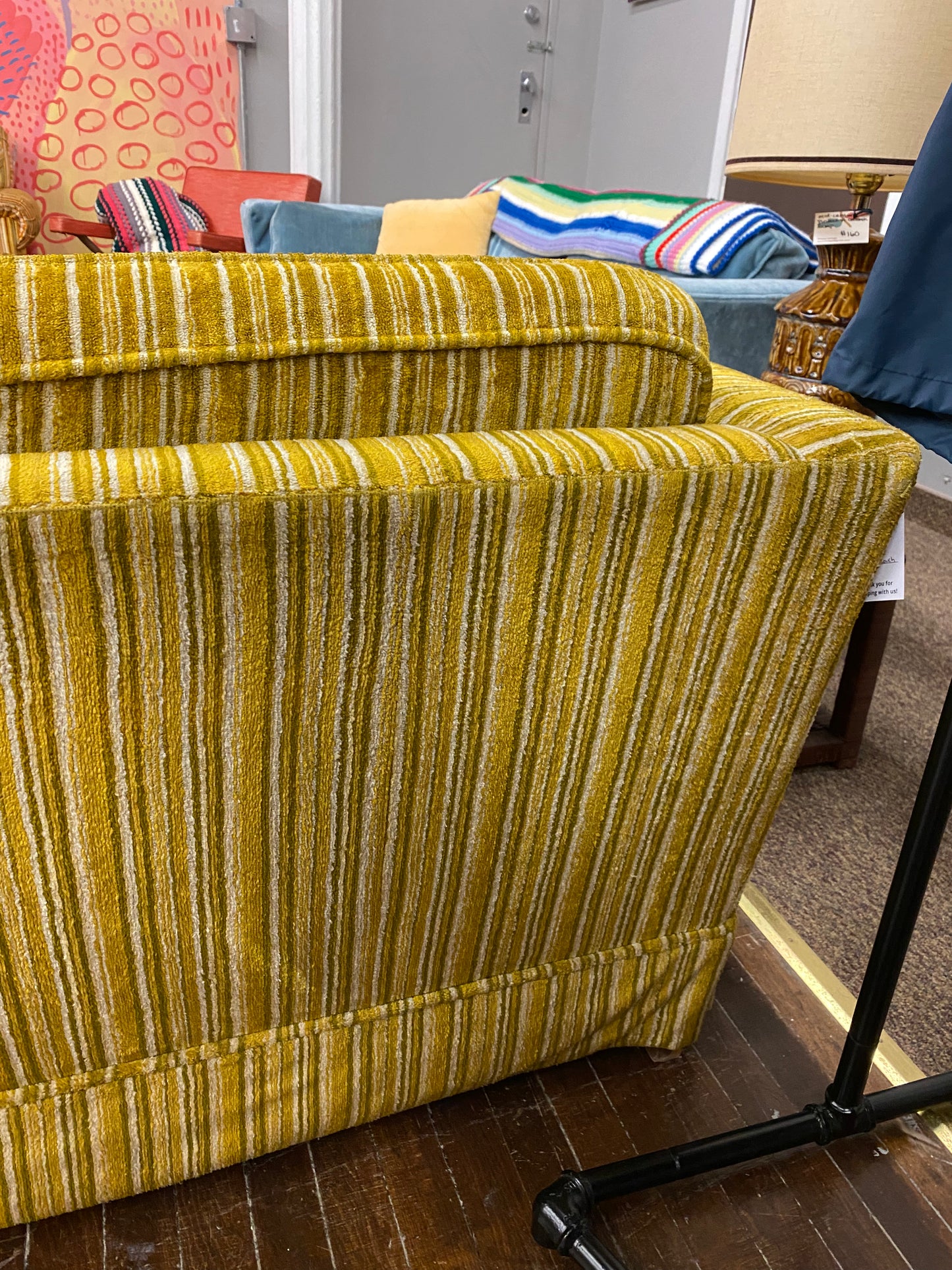 Vintage 1970s Dwyer’s Brothers Yellow Velour Sofa