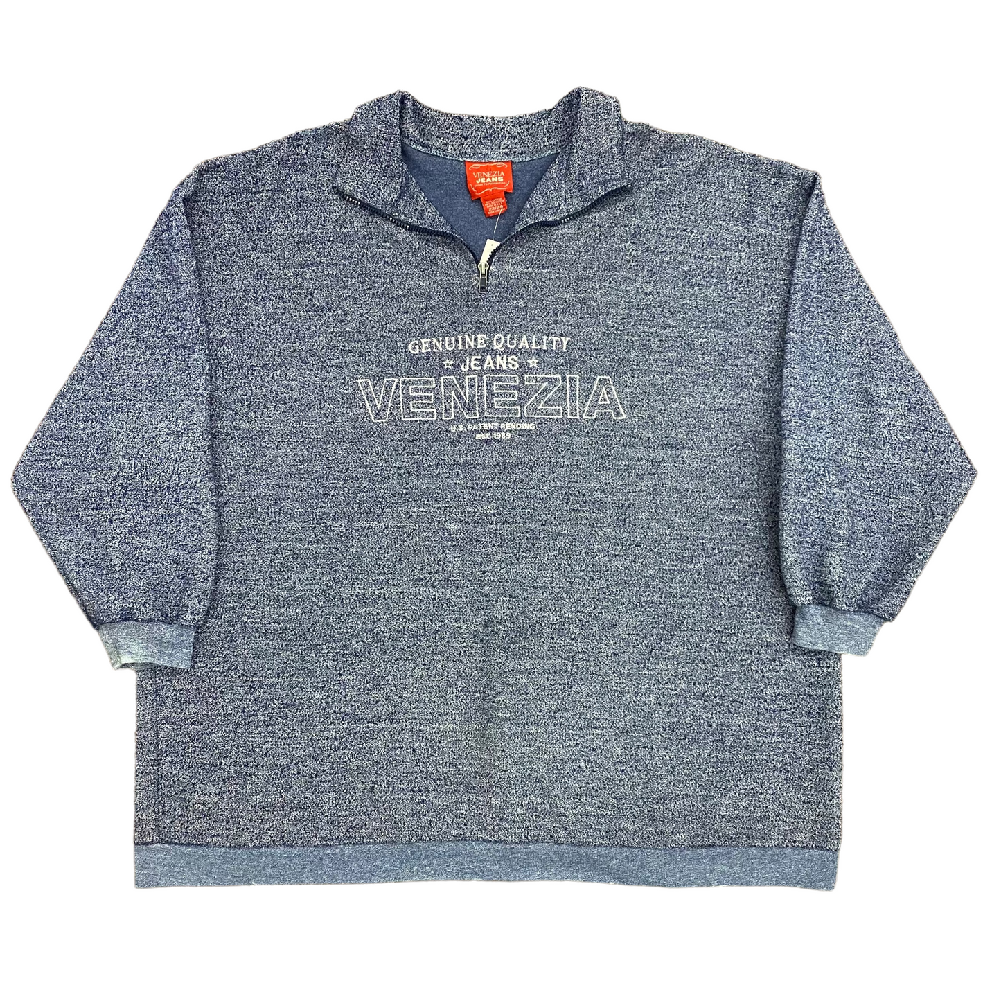 Vintage 90s Venezia Jeans Quarter Zip Sweatshirt - Size XL/XXL