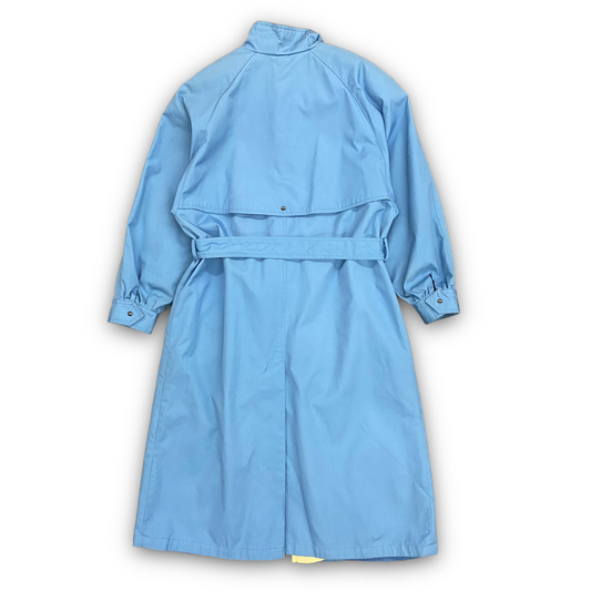 1980s Career Chic Light Blue Over Coat - Size 12 (Medium)