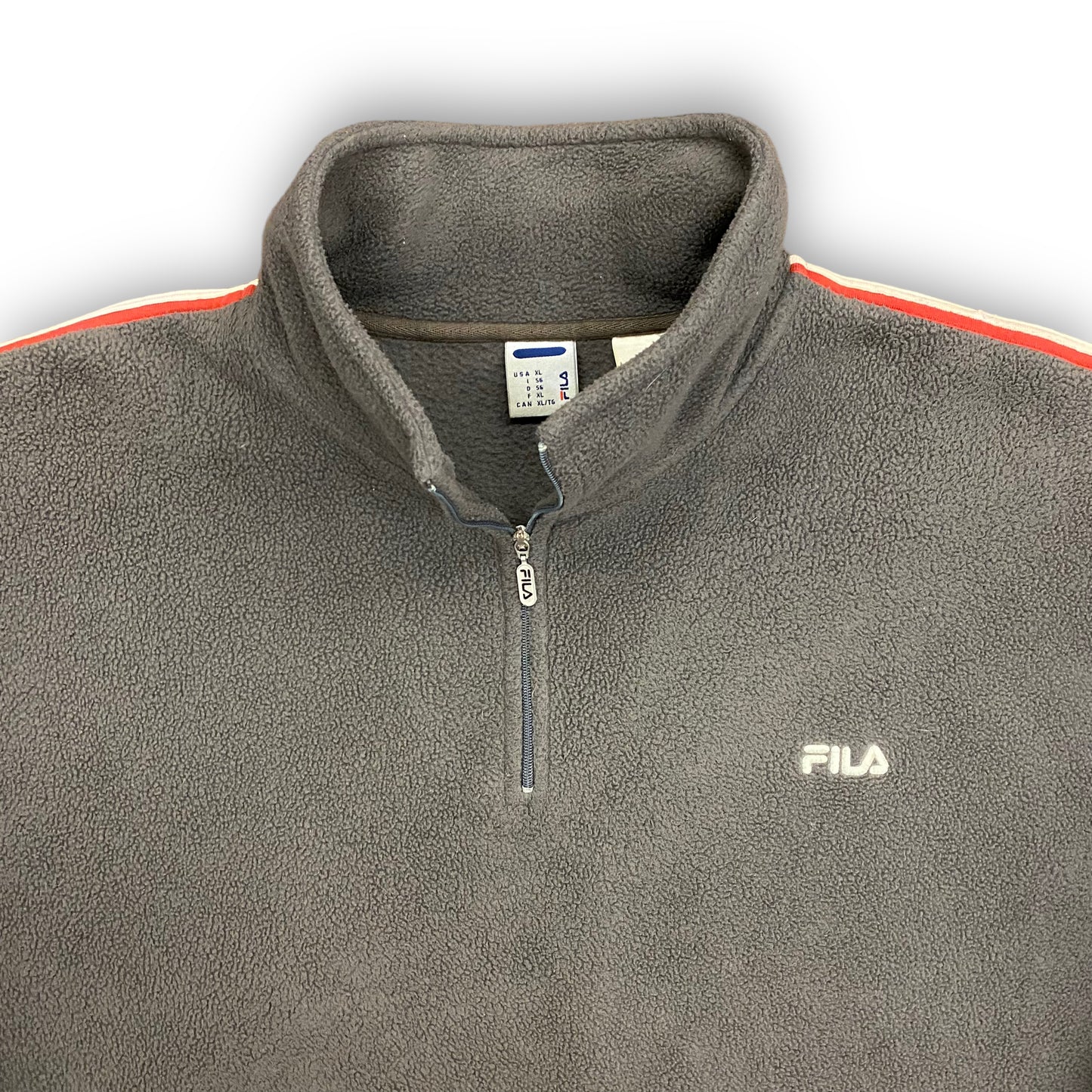 Y2K FILA Brown Fleece Quarter Zip - Size XXL