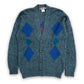Vintage Wool Argyle Knit Cardigan - Size Medium