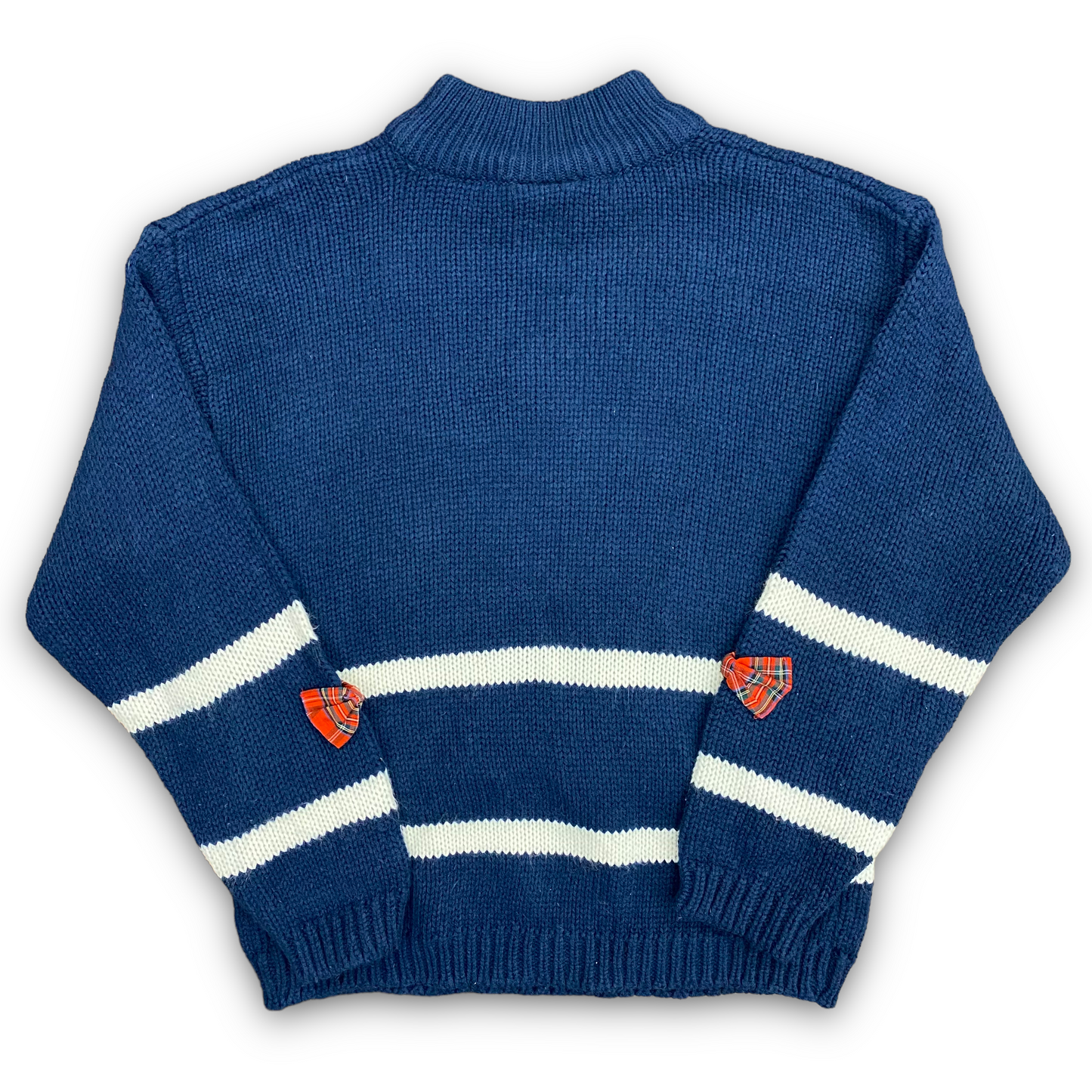 Vintage 1980s DEB Navy Blue Knit Dog & Bows Sweater - Size Large